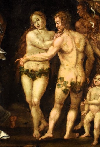 Renaissance - Résurrection et descente aux enfers, école Flamande fin XVIe siècle